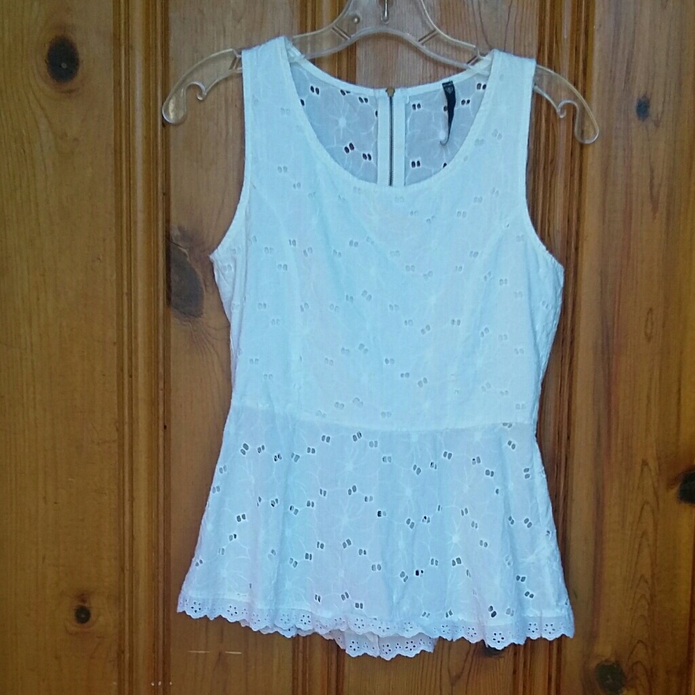 Floral Cotton Lace Peplum Top